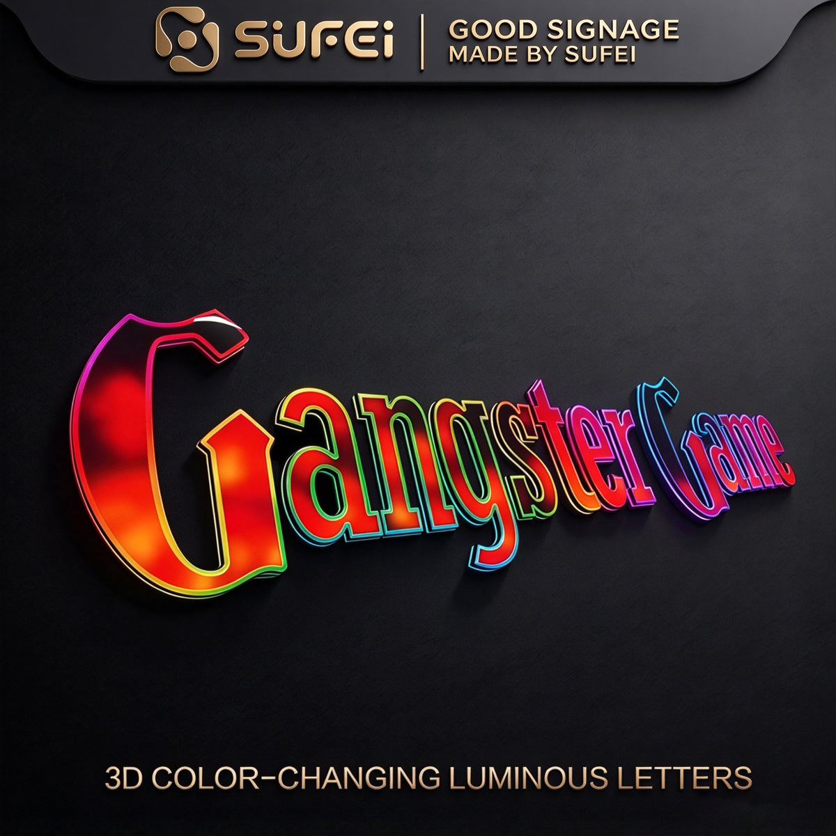 3D Color-Changing Luminous Letters