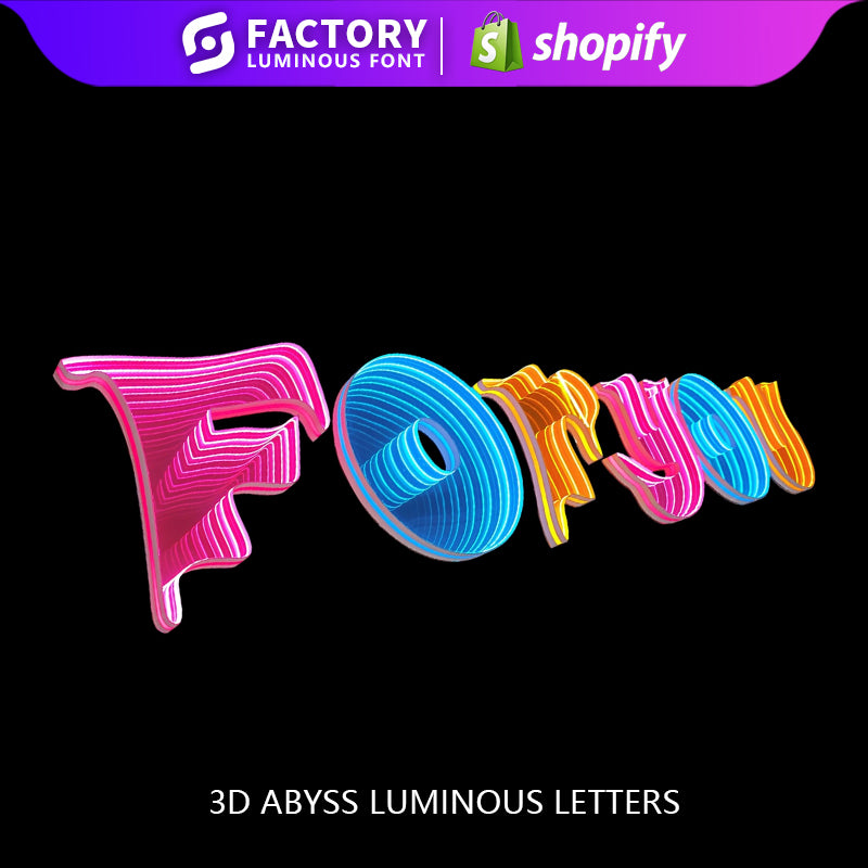 3D Abyss Luminous Letters