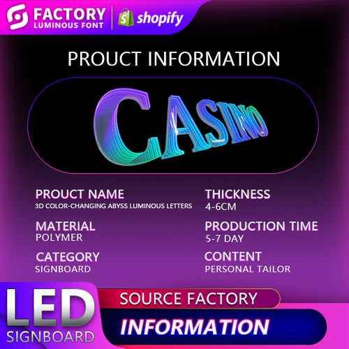 3D Color-Changing Abyss LuminousLetters