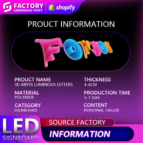 3D Abyss Luminous Letters