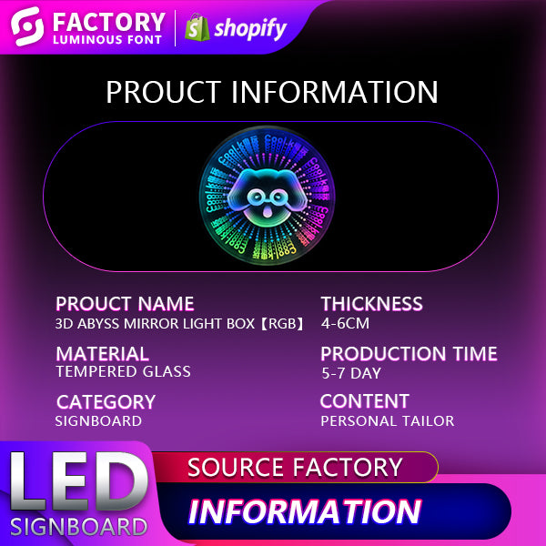 3D Abyss Mirror Light Box [RGB]