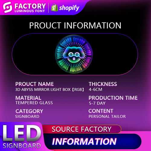 3D Abyss Mirror Light Box [RGB]