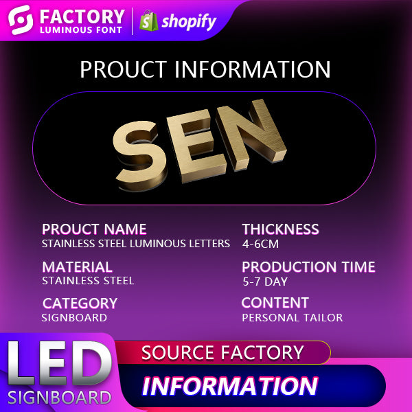 Stainless Steel Backlit Luminous Letters