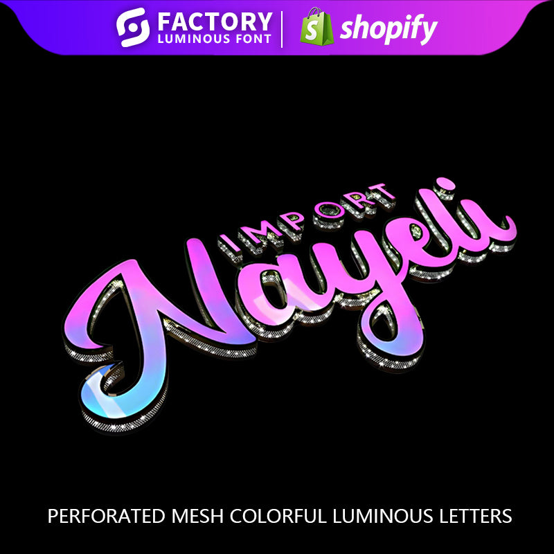 Perforated Mesh Colorful LuminousLetters